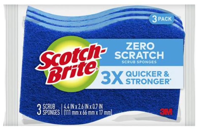 SPONGE, SCOTCH-BRITE, NON-SCRATCH, BLUE, 3/PK THUMBNAIL